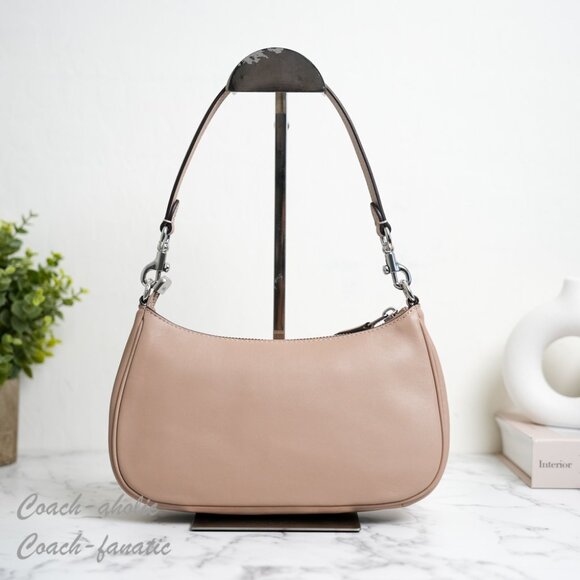 NWT Coach CR099 Teri Smooth Leather Crossbody Bag Purse in Silver/Taupe - Picture 7 of 11